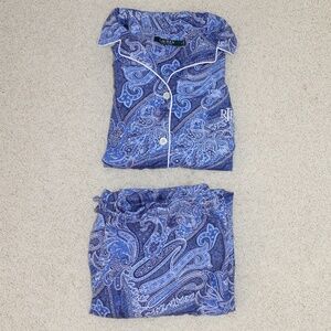 Ralph Lauren Blue Paisley Pajama Set
